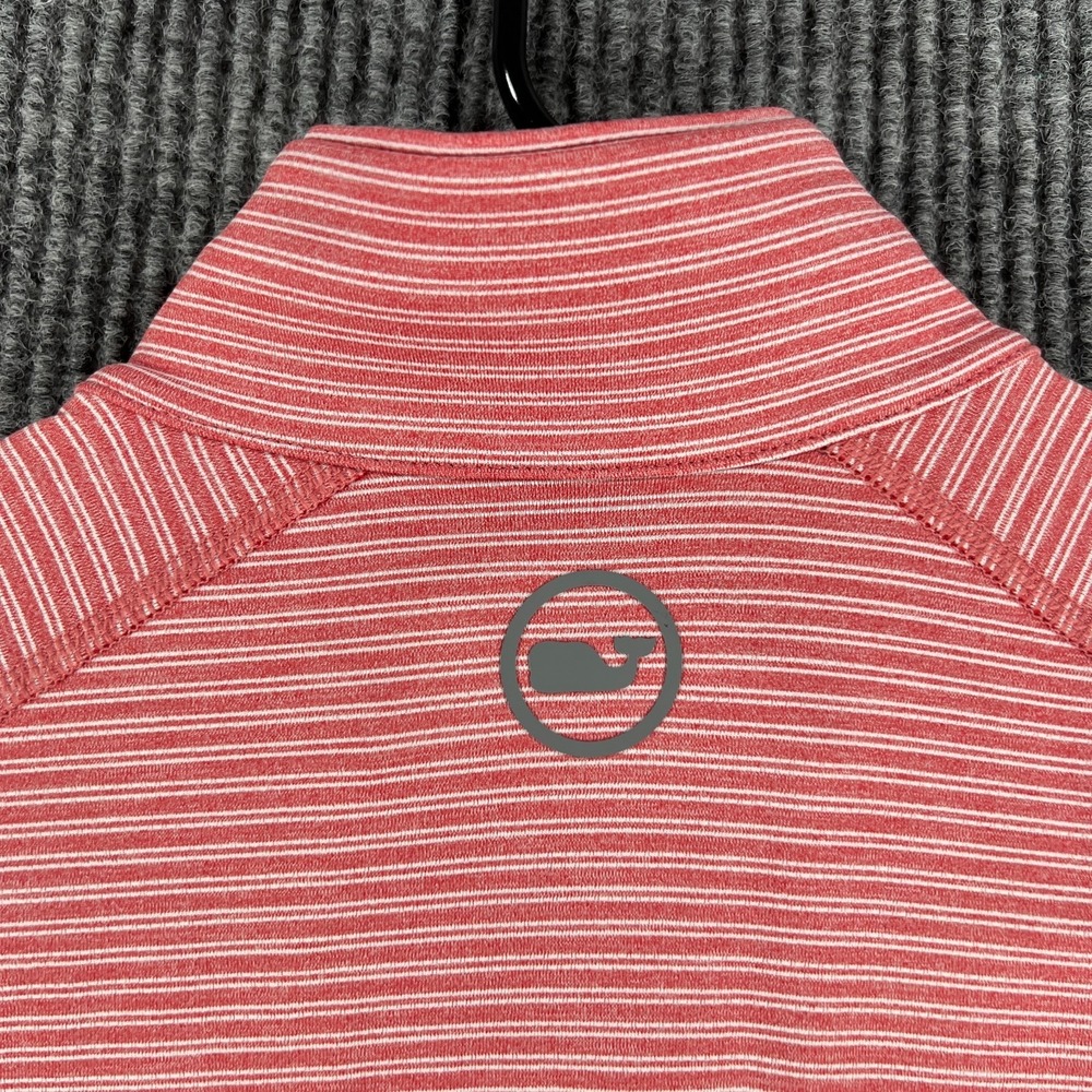 Vineyard‎ Vines Jim Nantz Pullover Sweatshirt Mens Small Red Striped 1/4 Zip New - Picture 14 of 14